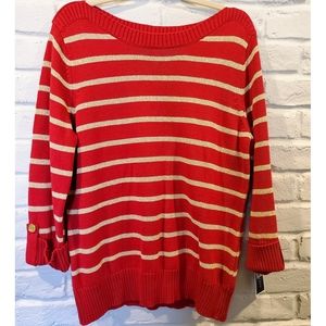 NWT Karen Scott XL red gold holiday sweater XL